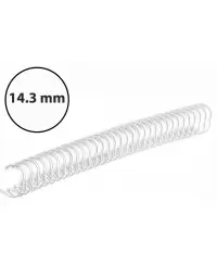Metalinės įrišimo spiralės, 14,3 mm (9/16\"), 100vnt., baltos sp.