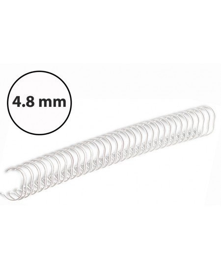 Metalinės įrišimo spiralės, 4,8 mm (3/16\"), 100vnt., baltos sp.