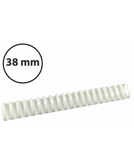 Plastikinės įrišimo spiralės, 38mm, 50vnt, baltos sp.