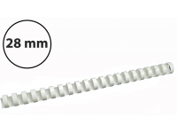 Plastikinės įrišimo spiralės, 28mm, 50vnt, baltos sp.