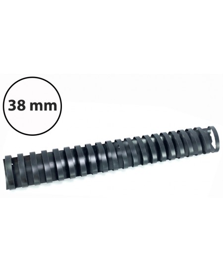 Plastikinės įrišimo spiralės, 38mm, 50vnt, juodos sp.