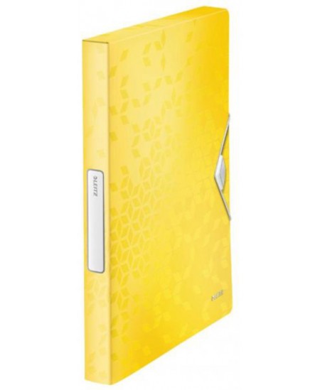 Dėžutė su guma LEITZ WOW, plastikinė, 30 mm, A4, geltona