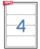 Etiķešu uzlīmes APLI 25,190x61 mm, A4, lapā 4 uzlīmes, 25 lapas.