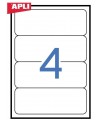 Etiķešu uzlīmes APLI 25,190x61 mm, A4, lapā 4 uzlīmes, 25 lapas.