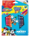 Krāsaini zīmuļi COLORINO Disney Mickey JUMBO, trīsstūrveida, ar asināmo, 12 krāsas