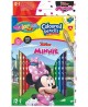 Krāsaini zīmuļi COLORINO Disney Minnie, trīsstūrveida, ar asināmo, 12 krāsas
