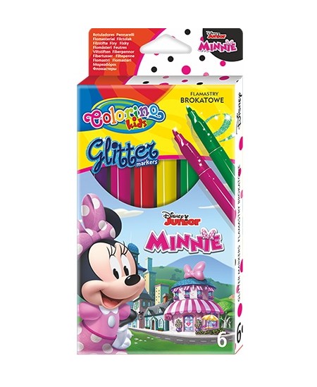 Spīdīgi flomāsteri COLORINO Disney Minnie, 6 krāsas