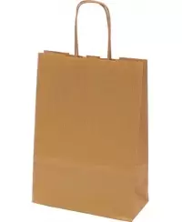 Dovanų maišelis linijuotas, 25x18x8 cm, rudas