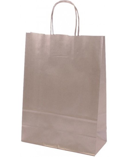 Dovanų maišelis linijuotas, 32x23x10 cm, sidabrinis