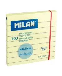 Lipnūs lapeliai MILAN, 76 x 76 mm, 100 lapelių, linijomis