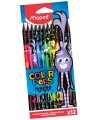 Krāsaini zīmuļi MAPED Black Monster, 12 krāsas