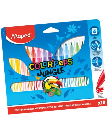 Flomāsteri MAPED Color Peps Jungle, 18 krāsas