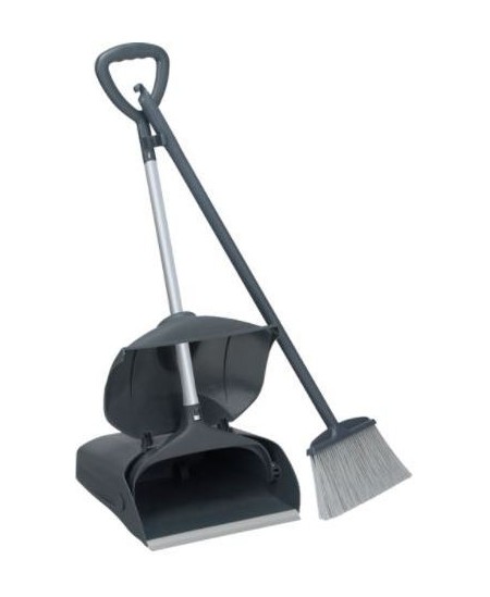 Liekšķere ar vāku un slotiņu, garais kāts, pelēka