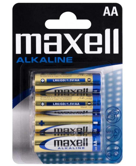 Baterijas Alkaline Maxell LR6 (AA), 4 gab.
