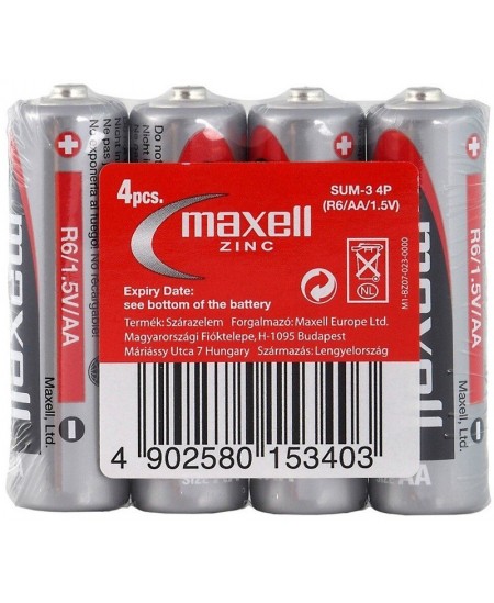 Baterijas Maxell Zinc Alkaline LR6 (AA), 4 gab.