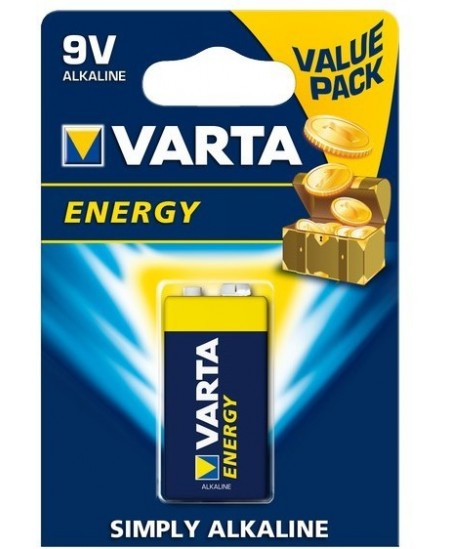 Baterijas VARTA Energy Alkaline 6LR61 (krona), 1 gab.
