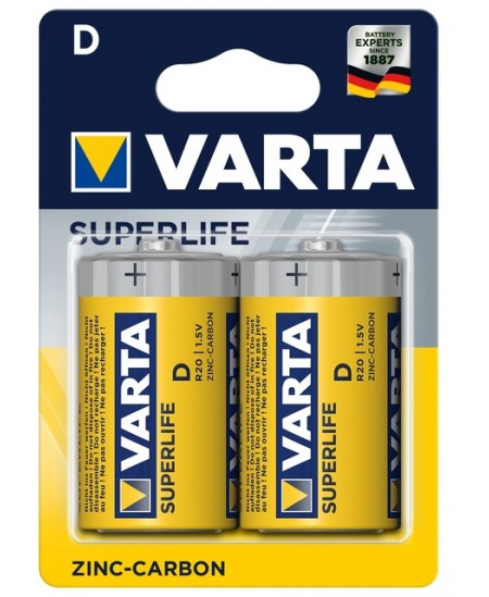 Baterijas VARTA Superlife R20 (D), 2 gab.