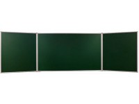Kreidinė magnetinė trijų dalių lenta 2X3, 400x200/100 cm, aliuminio rėmas, žalia