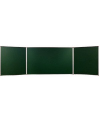 Kreidinė magnetinė trijų dalių lenta 2X3, 400x200/100 cm, aliuminio rėmas, žalia