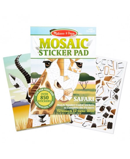 Uzlīmju mozaīku komplekts MELISSA & DOUG Safari dzīvnieki