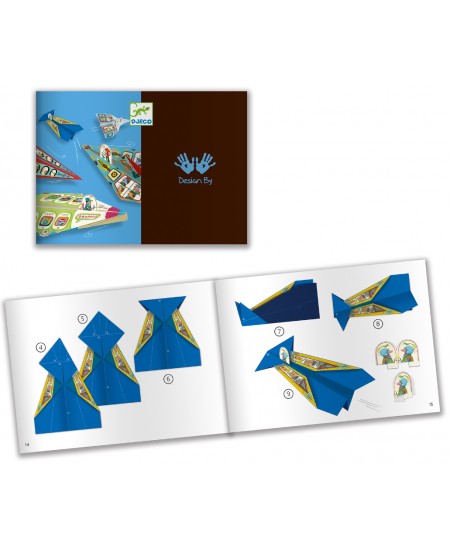 Origami komplekts DJECO Lidmašīnas, 24 figūriņas