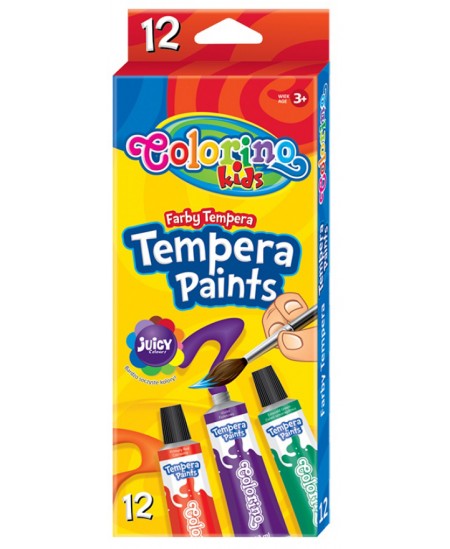 Temperos dažai COLORINO, 12 spalvų, 12 ml