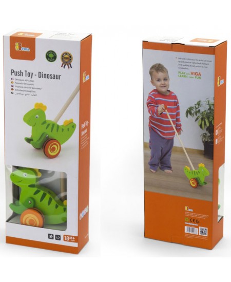 Koka stumjamā rotaļlieta VIGA Dinozaurs