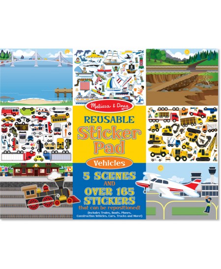 Atkārtoti lietojamu uzlīmju komplekts MELISSA & DOUG Transports