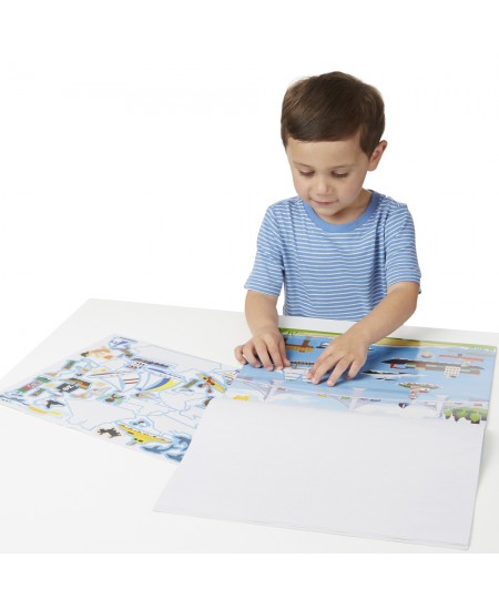 Atkārtoti lietojamu uzlīmju komplekts MELISSA & DOUG Transports