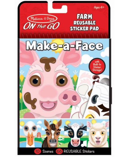 Atkārtoti lietojamu uzlīmju komplekts MELISSA & DOUG Make a Face Saimniecība