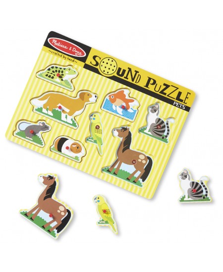 Koka puzle ar skaņām MELISSA &amp; DOUG Mājdzīvnieki