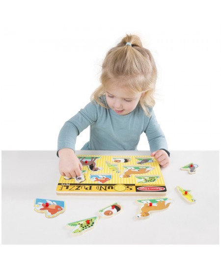 Koka puzle ar skaņām MELISSA &amp; DOUG Mājdzīvnieki