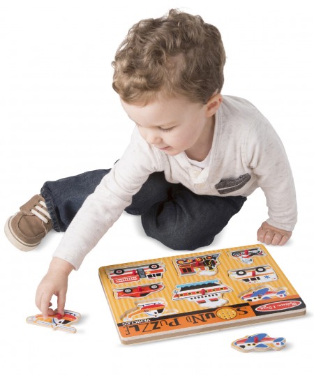 Koka puzle ar skaņām MELISSA &amp; DOUG Transports