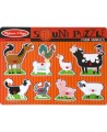 Medinė dėlionė su garsais MELISSA & DOUG Ūkio gyvuliai