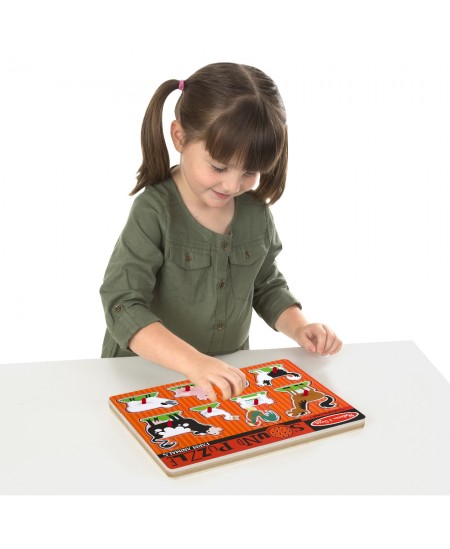 Koka puzle ar skaņām MELISSA &amp; DOUG Lauksaimniecības dzīvnieki