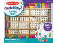 Medinių karoliukų vėrimo rinkinys su raidėmis MELISSA & DOUG