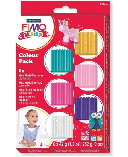 Polimerinio molio rinkinys vaikams FIMO, 6 spalvų