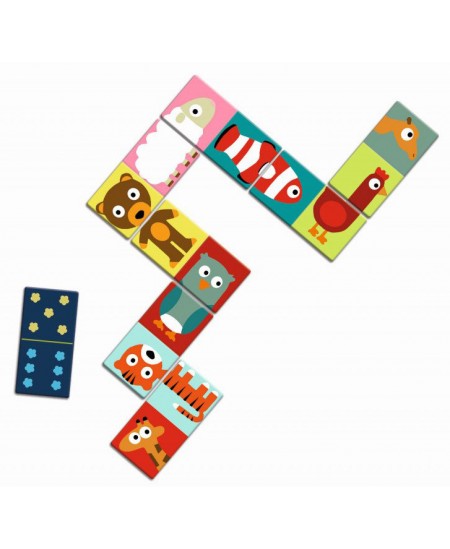 Izglītojoša domino puzle DJECO Animo, 28 detaļas