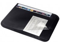 Rakstāmgalda paliktnis LEITZ PLUS ar caurspīdīgu atloku, 500×650 mm, melns