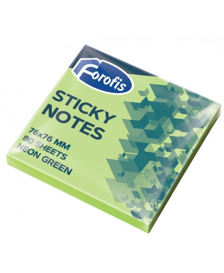 Līmlapiņas FOROFIS 76x76 mm, 80 lapas, zaļas