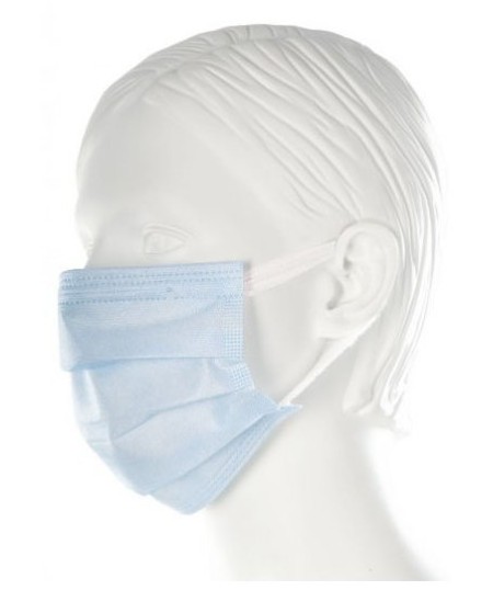 Vienreizlietojamās bērnu medicīniskās II tipa sejas maskas ar platām gumijām, 30 gab.