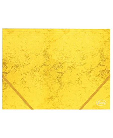 Mape ar gumiju FOROFIS, kartona, A4, dzeltena