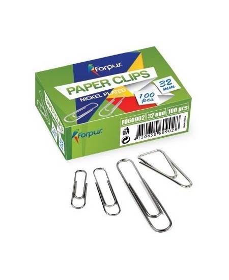 Papīra saspraudes FORPUS, 32 mm, 100 gab.