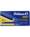 Tintes kapsulas PELIKAN, GTP/5, zilas, garās, 5 gab.
