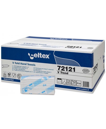 Papīra dvieļi loksnēs CELTEX V Trend, 72121, V locījums, 210 serv., 1 iepak.
