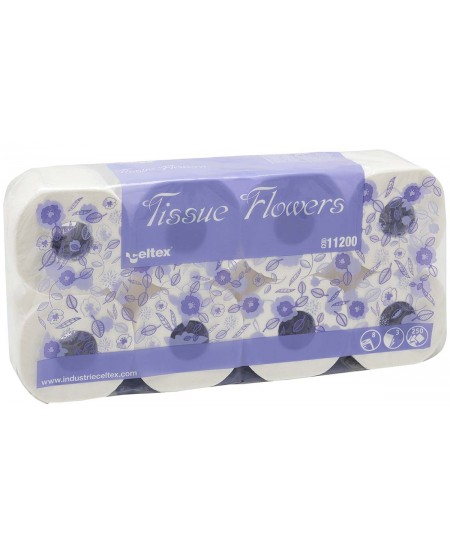 Sadzīves tualetes papīrs CELTEX Tissue Flowers, 11200, 8 ruļļi