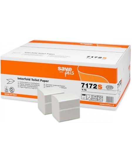 Tualetes papīrs loksnēs CELTEX Interfolded, 7172S, 225 serv., 1 iepak.