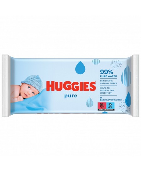 Mitrās salvetes HUGGIES Pure, 56 gab.