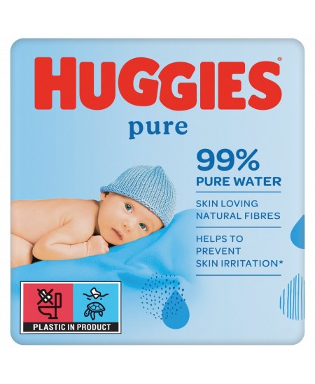 Mitrās salvetes HUGGIES Pure 2+1, 168 gab.