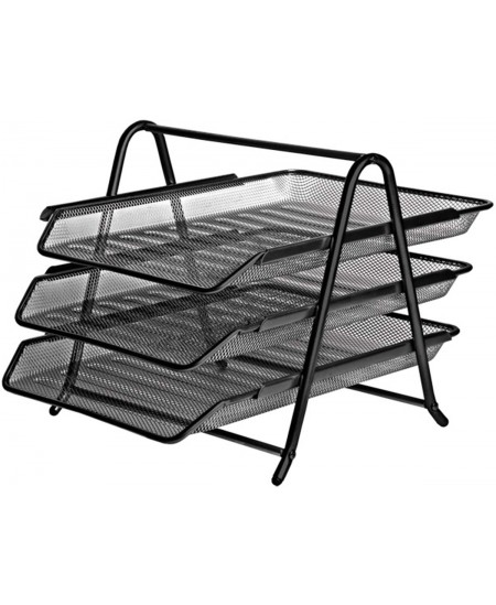 Perforēta metāla dokumentu paplāte FOROFIS, 3 daļu, melna